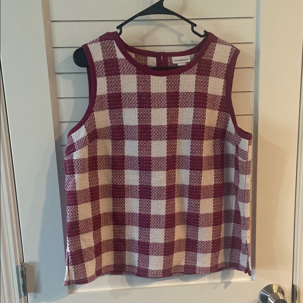 Liz Claiborne Pink Plaid Tank size XL